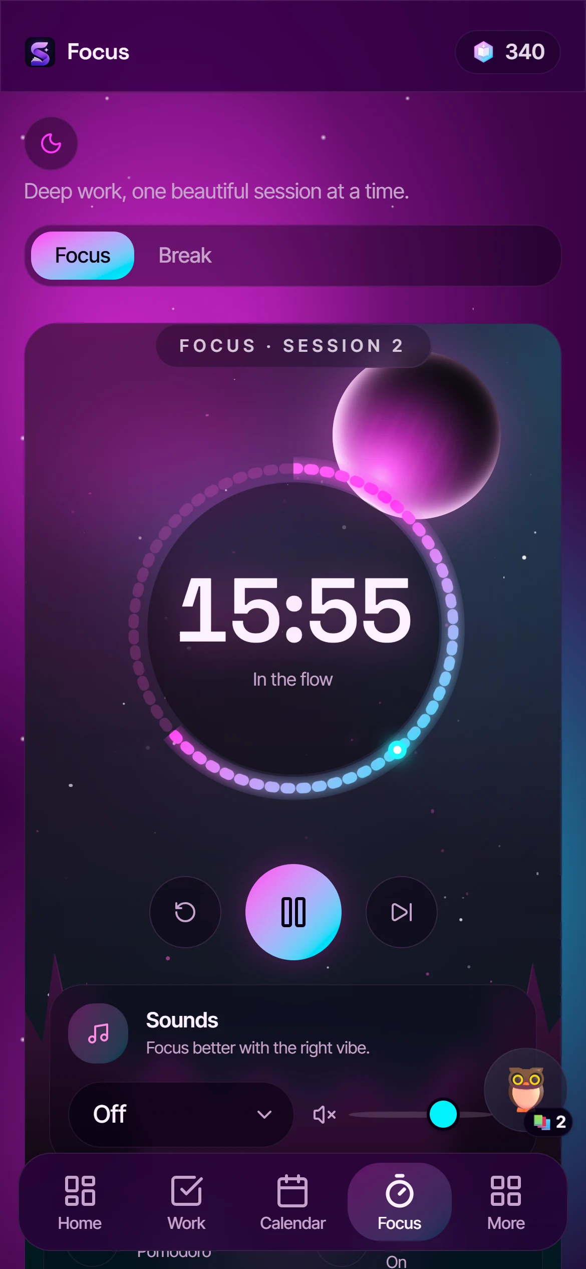 Focus timer on a phone